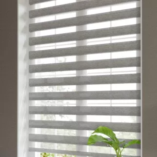 Рулонная штора день-ночь 140х150 см Нива серая