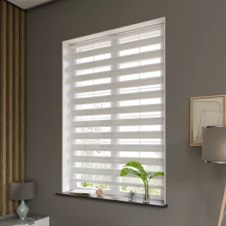 Рулонная штора день-ночь 100х160 см Кира белая