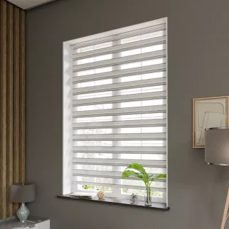 Рулонная штора день-ночь 120х160 см Кира серая