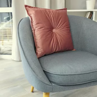 Подушка декоративная с пуговицей 45х45 см коричневая