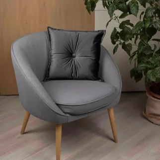 Подушка декоративная с пуговицей 45х45 см графит