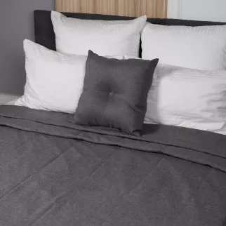 Покрывало стеганое BOSFOR рогожка 220х240 см серое