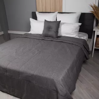 Покрывало стеганое BOSFOR рогожка 220х240 см серое