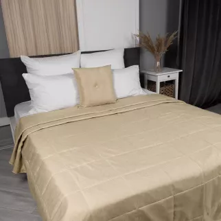 Покрывало стеганое BOSFOR рогожка 220х240 см бежевое