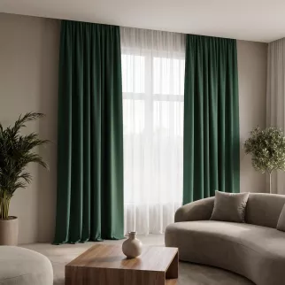 Штора NEODECO Блэкаут 80% 150х280 см зеленая