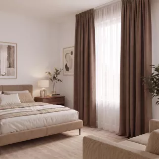 Штора NEODECO Блэкаут 80% 150х280 см кофейная