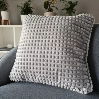 Подушка декоративная Плюш 43х43 серая