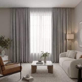 Штора NEODECO Бархат 200х280 см серая
