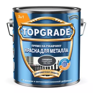 Краска для металла 3в1 RAL 9003 глянцевая графит 2 л TOPGRADE