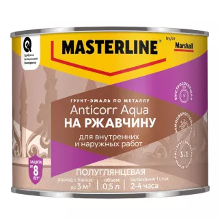 Грунт-эмаль 3в1 для металла прозрачная 0,5 л (база BC) MASTERLINE Anticorr Aqua