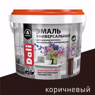 Эмаль акриловая полуматовая RAL 8017 коричневая 0,9 кг Dali