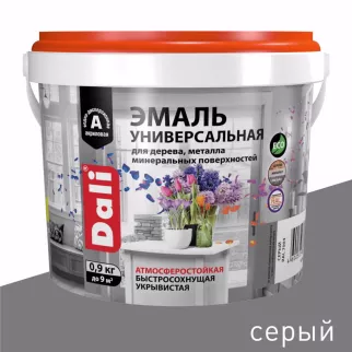 Эмаль акриловая полуматовая RAL 7004 серая 0,9 кг Dali