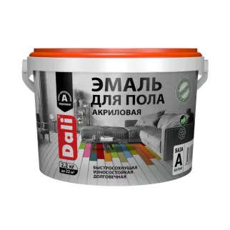 Эмаль для пола акриловая белая (база A) 2,2 кг Dali