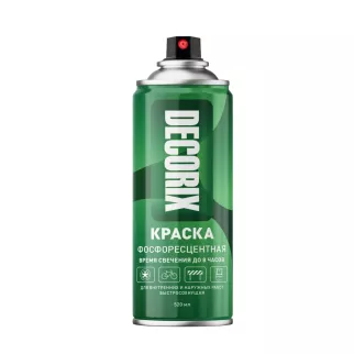 Краска-спрей фосфоресцентная DECORIX 0125-00 DX зеленое свечение 520 мл