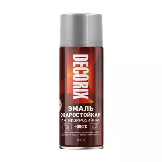 Эмаль-спрей термостойкая +800°С DECORIX 0122-9006 DX бело-алюминиевый 520 мл