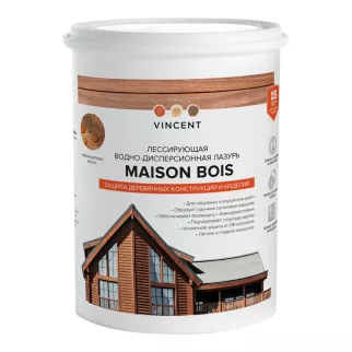 Лазурь для дерева акриловая 0,9 л бесцветная (база С) VINCENT Maison Bois