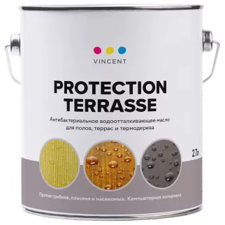 Масло для террас, полов и термодерева 2,7 л (база) VINCENT Protection Terrasse