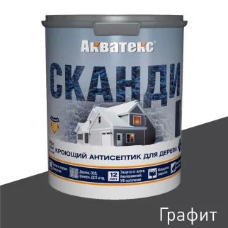 Антисептик для дерева кроющий графит 0,75 л Акватекс Сканди