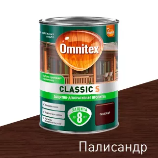 Пропитка защитно-декоративная алкидная палисандр 0,9 л Omnitex Classic S