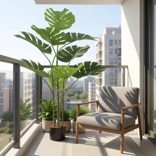 Растение искусственное NEODECO Монстера в горшке высота 120 см