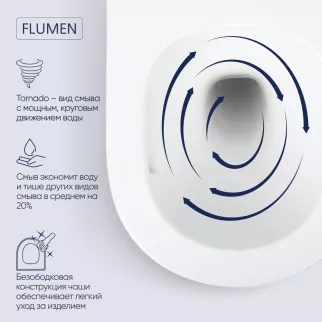 Инсталляция FLUMEN Caspian с унитазом, сиденьем, кнопкой белый