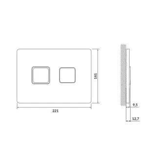 Кнопка для инсталляции Cersanit ACCENTO SQUARE черный