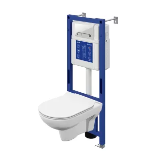 Инсталляция Cersanit Estetica AQUA 40 SMART M с унитазом и белой кнопкой