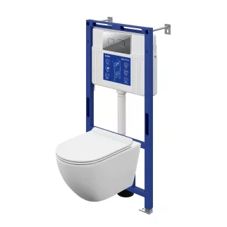 Инсталляция Cersanit Brasko Vortex AQUA50 PRIME P с унитазом и кнопкой хром