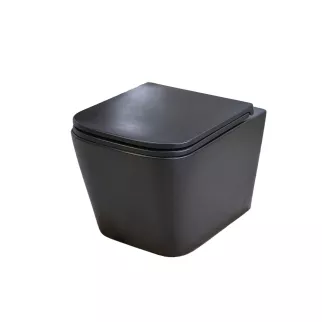 Унитаз подвесной SOLE Cube Black безободковый с сиденьем с микролифтом