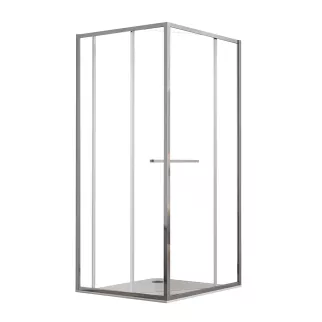 Душевое ограждение FLUMEN DESIGN Ardennes 90х90х195 см прозрачное стекло профиль хром