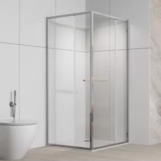 Душевое ограждение FLUMEN DESIGN Ardennes 100х100х195 см прозрачное стекло профиль хром