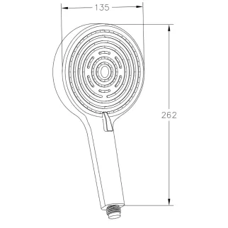 Лейка для душа Esko d13,5 см 5 режимов хром