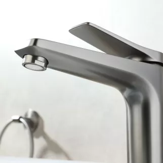 Смеситель для раковины LEMARK Bronx с донным клапаном графит