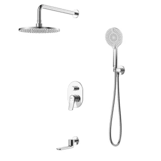 Смеситель встраиваемый LEMARK Ortus верхний душ, ручной душ, излив хром