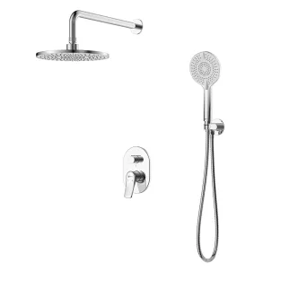 Смеситель встраиваемый LEMARK Ortus верхний душ, ручной душ хром