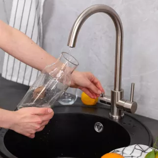 Смеситель для кухни Антей нержавеющая сталь сатин