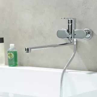 Смеситель для ванны AQUATEK Ника длинный излив хром