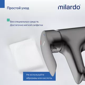 Смеситель для раковины Milardo Rora с гигиеническим душем графит