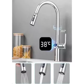 Смеситель для кухни Esko K15 выдвижной излив хром