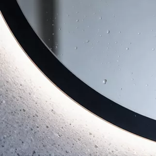 Зеркало Silver Mirrors Монако-Л 2.2 d100 см с подсветкой черная рамка