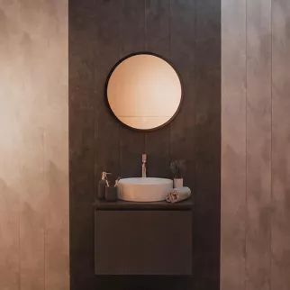 Зеркало Silver Mirrors Монако-Л 2.2 d60 см с подсветкой черная рамка