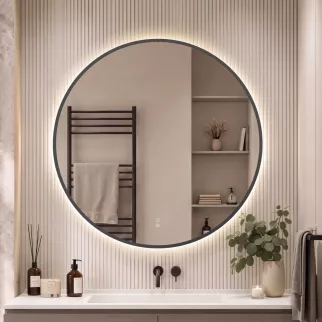 Зеркало Silver Mirrors Монако-Л 2.2 d100 см с подсветкой графитовая рамка