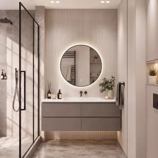 Зеркало Silver Mirrors Монако-Л 2.2 d77 см с подсветкой графитовая рамка