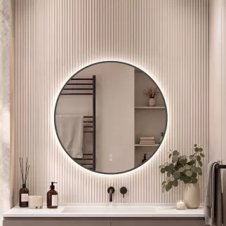 Зеркало Silver Mirrors Монако-Л 2.2 d77 см с подсветкой графитовая рамка