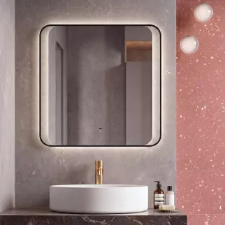 Зеркало Silver Mirrors Позитано 80х80 см с подсветкой черная рамка