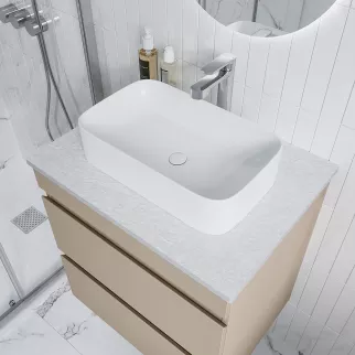 Столешница из литьевого мрамора Mart Мору 61х46,5см белая
