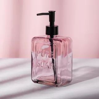 Дозатор для мыла FLUMEN Pure Soap стекло персиковый