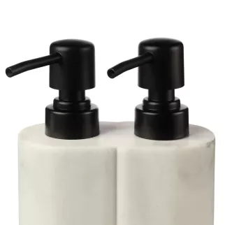 Дозатор для мыла FLUMEN DESIGN Double Marble двойной полирезина светлый