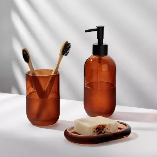 Дозатор для мыла FLUMEN DESIGN Ambra стекло янтарный