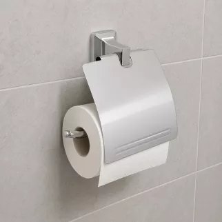 Держатель для туалетной бумаги Bath Plus Prime с крышкой хром
